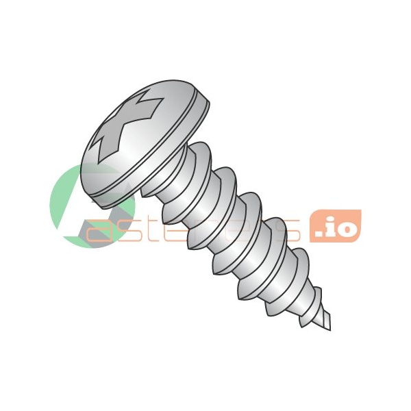 Newport Fasteners Sheet Metal Screw, #6 x 2 in, 18-8 Stainless Steel Pan Head Phillips Drive, 2000 PK 730450 - main